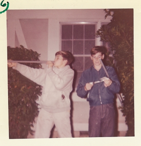 The Blow-gun Crew John & Tom in 1966.  Snagged a few cars with fire cracker darts!!